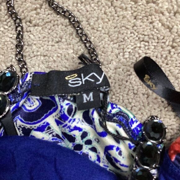 New. SKY silk halter mini dress with bling embellishment. Retails $269 - Picture 9 of 9